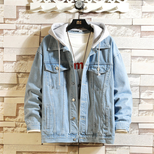 Men's Loose Casual Hooded Denim Jacket