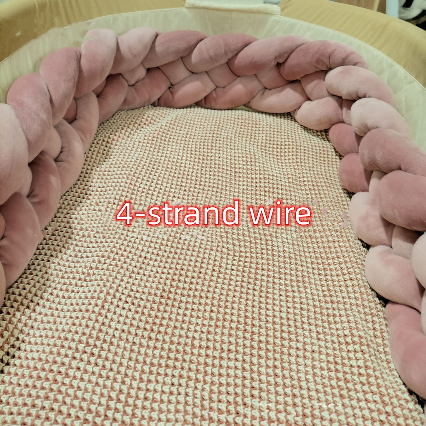 Heightening Baby Braided Crib Bumpers Knot Long Pillow Cushion Bedding Room Dector