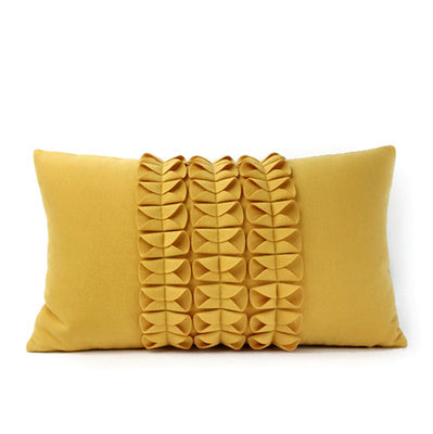 Lighting Up the Decorative Cushion of Modern Neoclassical Pure Hand-made Folding and Sewing Yellow Pillow Model House