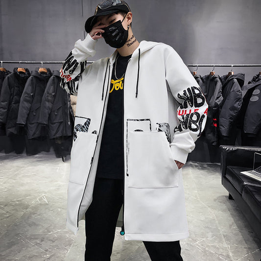 Mid-length windbreaker youth casual personality windbreaker jacket