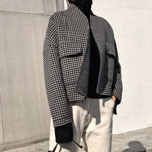 Little Houndstooth Suit Woolen Jacket