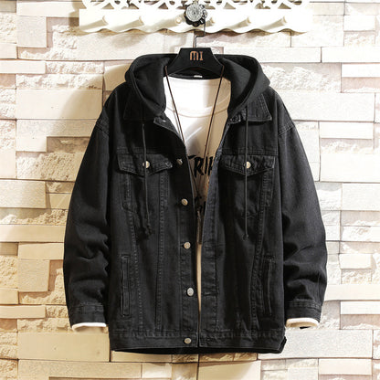 Men's Loose Casual Hooded Denim Jacket