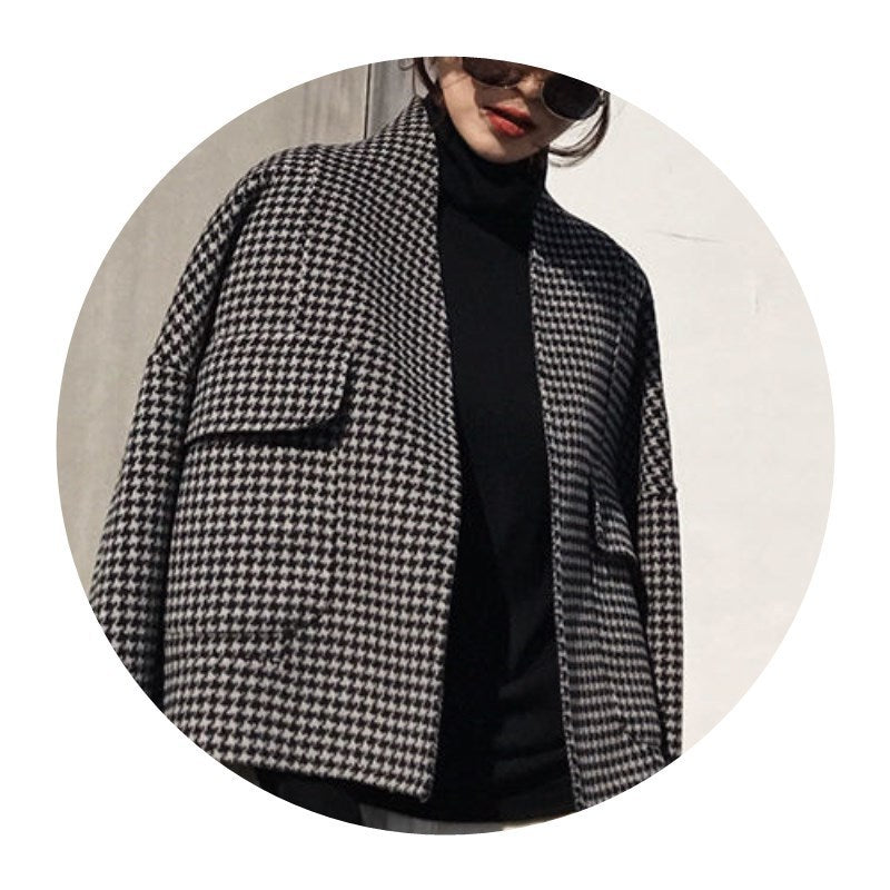 Little Houndstooth Suit Woolen Jacket