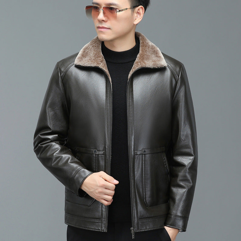 Sheepskin Leather And Fur In One Dad Outfit