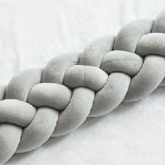 Heightening Baby Braided Crib Bumpers Knot Long Pillow Cushion Bedding Room Dector