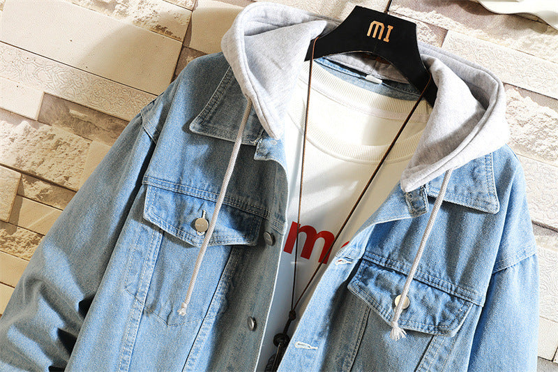 Men's Loose Casual Hooded Denim Jacket