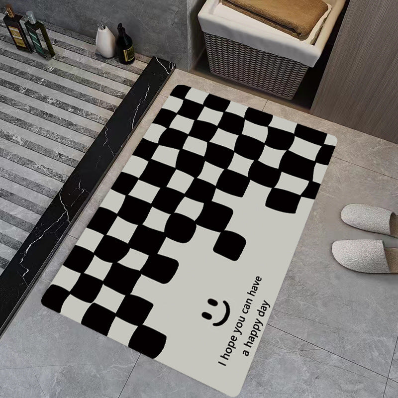 Soft Diatom Mud Floor Bathroom Toilet Absorbent Non-slip Entry Carpet Door Mat