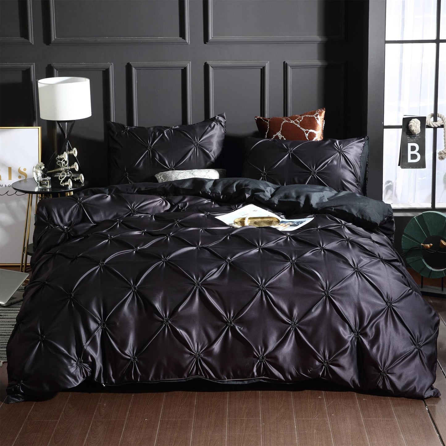 Washed Ice Silk Quilt Cover Three-piece