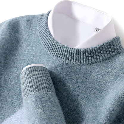 Men's Round Neck Thickened Pullover Wool Sweater