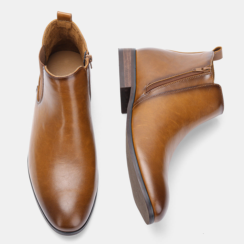 Plus Size Chelsea Boots Men's Classic Wooden Root