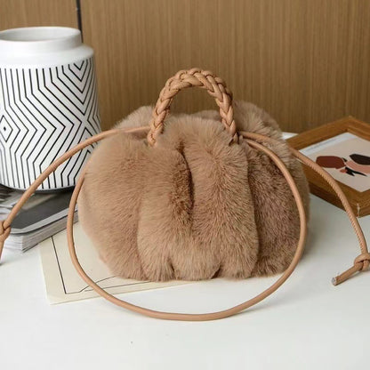 Plush Versatile Handbag Women's Pleated Cloud Bag